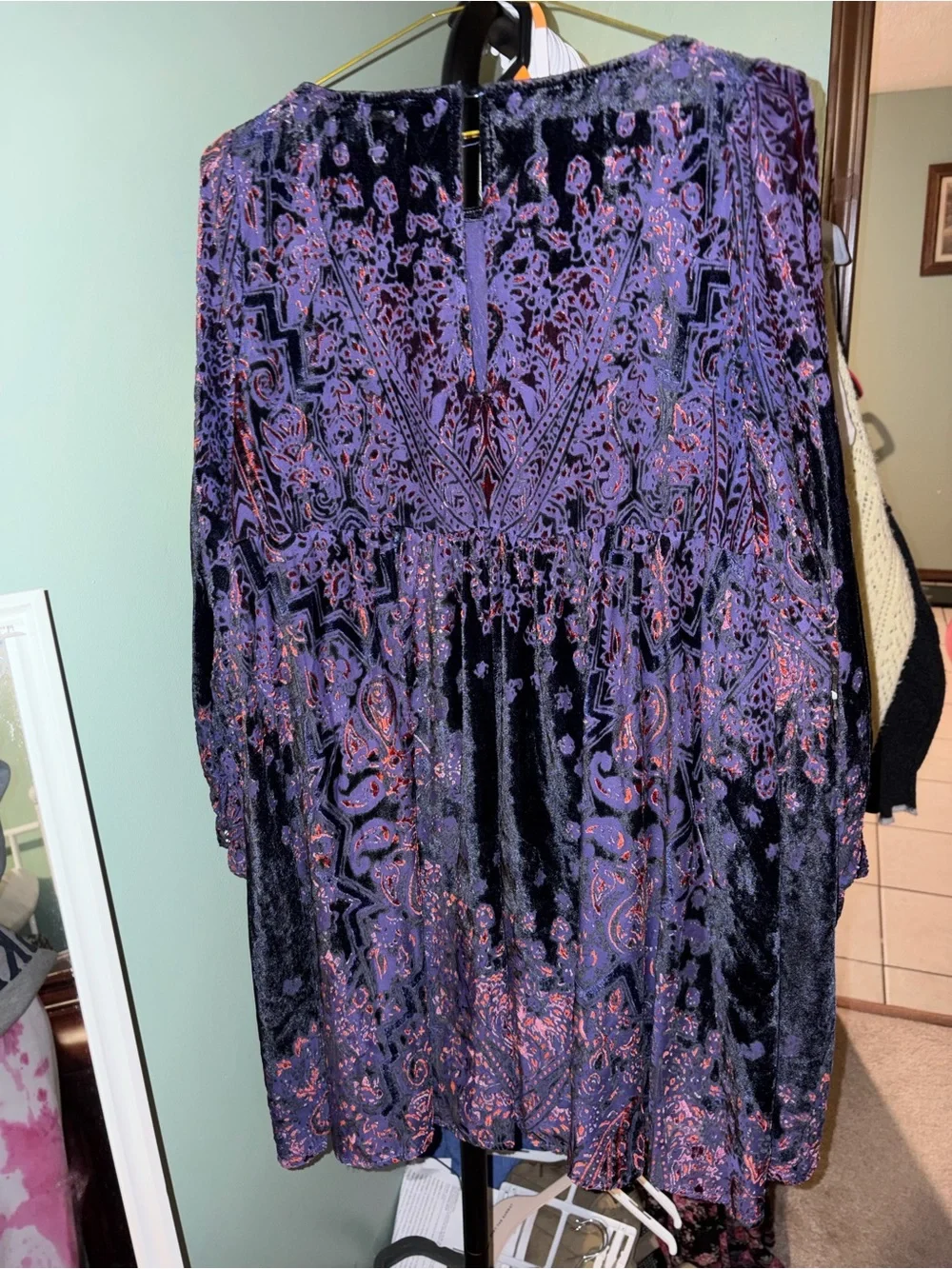Free People Mirror Mirror Velvet Mini Dress